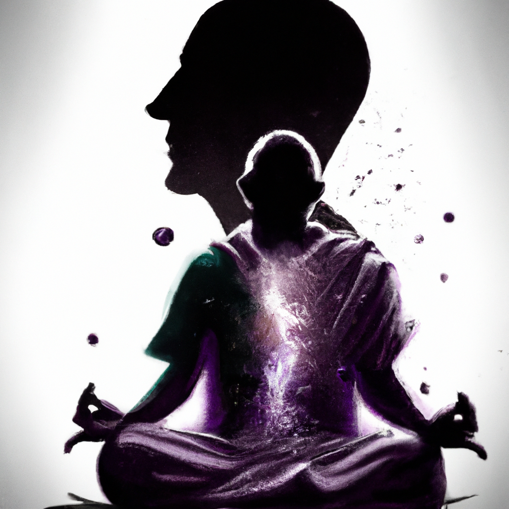 hidden man's shadow that release the lightness when he meditate in the inner universe